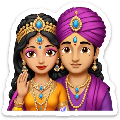 Radha rani and sri krishna sticker