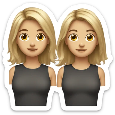 a 15 year old girl with shoulder length messy hair (brown to blonde) brown eyes and a black top sticker