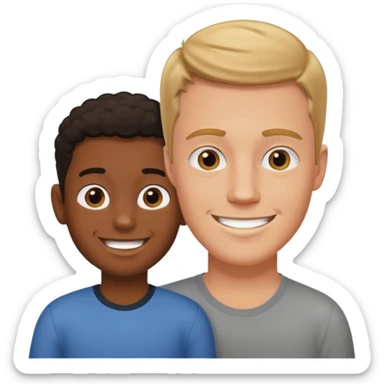 Tall white guy with black kid sticker