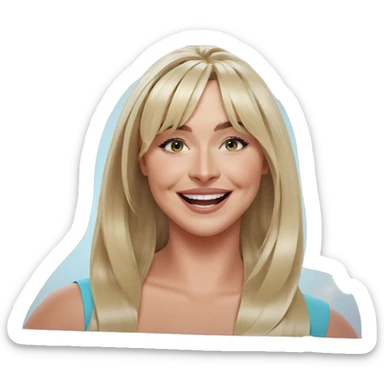 smiling girl with blonde hair sticker