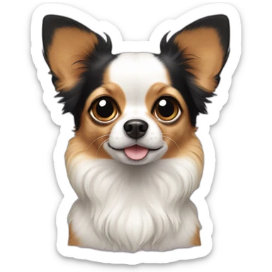 Tri color papillon Chihuahua dog sticker