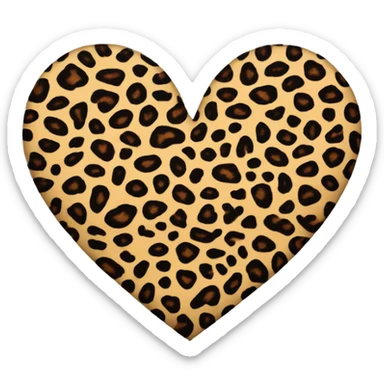 Leopard print heart sticker