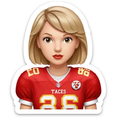 Taylor Swift mixed with Travis Kelsey. sticker