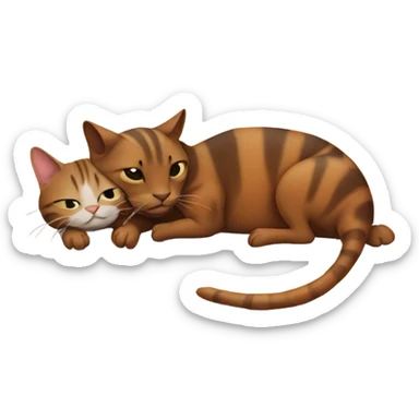 a roach hugging a cat sticker