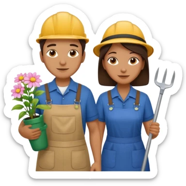 Couple, she is a housekeeper and him is a gardener/maintenance sticker