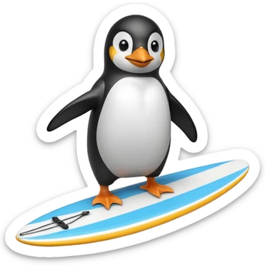 pingüino tambla de surf sticker