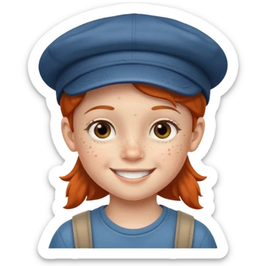 Un niño con gorra riendo sticker