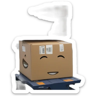 boxes are placed in the truck before the flight sticker