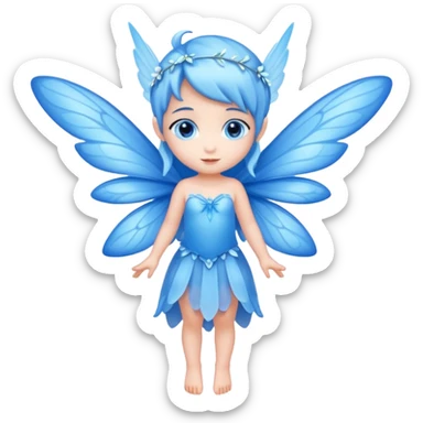full body of little blue fairy sticker