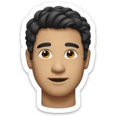 A man with black hair and brown eyes sticker