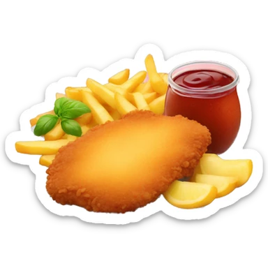 Schnitzel mit Pommes sticker