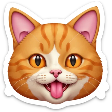 chat qui tire la langue sticker