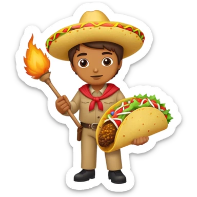 A taco hugging dynamite  sticker