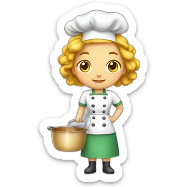 Cook, female, sticker