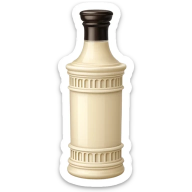 Creamy salad dressing in a bottle shaped like a roman ionic column sticker