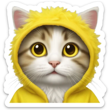 A kitten wearing a duck costume sticker