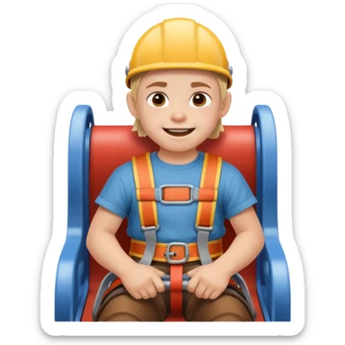 Icone un viking enfant qui sourie et qui est dans un roller coaster  sticker