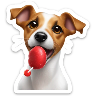 Jack Russell Terrier Licking Chupa Chups sticker