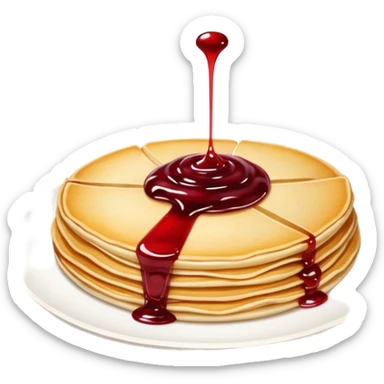 scandinavian round crepes with jam  sticker