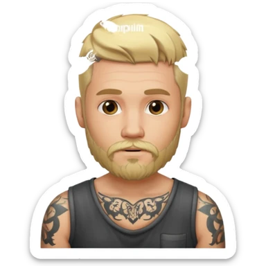 blonde tattooed bearded male prisoner sticker