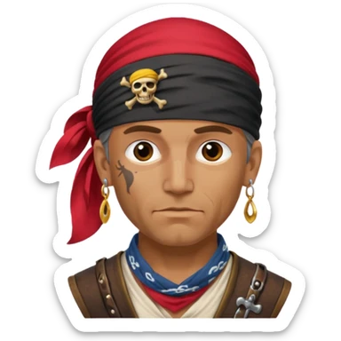 Belted pirate man with earring
 sticker