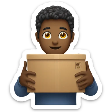 person hold box sticker