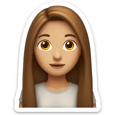 Girl with brown long hair sticker
