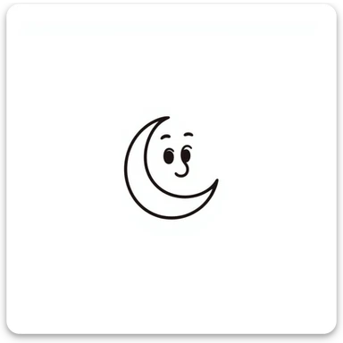 moon emoji, colored in #fb8275, animated line art style sticker