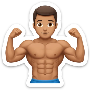 man doing abdominals sticker