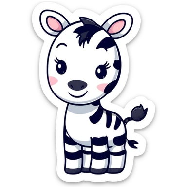 cute cartoon zebra sticker