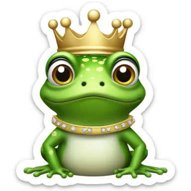 frog wearing a crown sticker