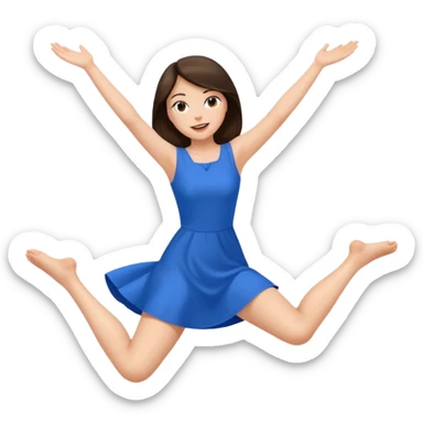 Brunette woman with legs spread wide in the air sticker