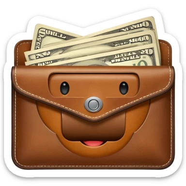 wallet with money sticker