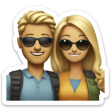 outdoor couple with sunglasses sticker