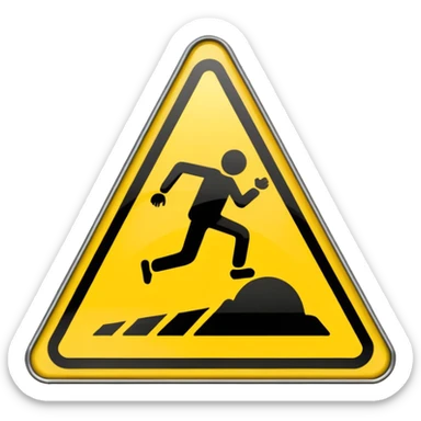 slippery road sign sticker