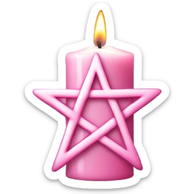 Light pink pentacle on candle  sticker