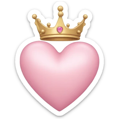 Light pink heart with crown  sticker