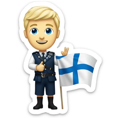 Male with blonde hair and blue eyes waving hand smiling with a Scotland flag 🏴󠁧󠁢󠁳󠁣󠁴󠁿  sticker