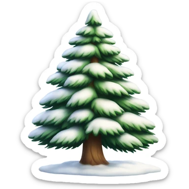 Snowy pine tree sticker