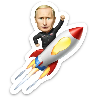 putin riding a rocket sticker