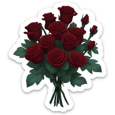 Bouquet of dark red roses gothic sticker