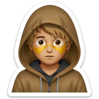 Moreno greñudo con capucha cuba la cara sticker