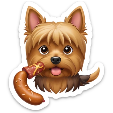 Yorkshire Terrier Eats Sausage, Angrily sticker