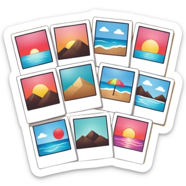 board with 8 polaroid photo sticker