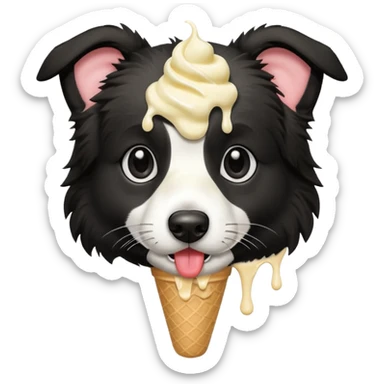 um border collie tomando sorvete sticker
