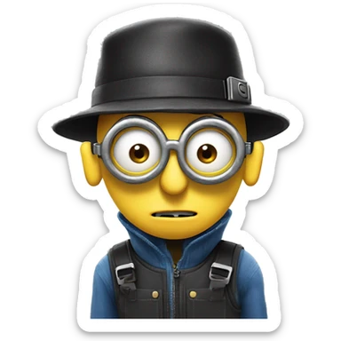 Despicable Me 4 minion with mind control hat sticker