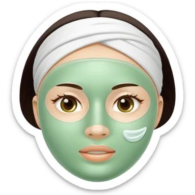 A light green spa face mask  sticker
