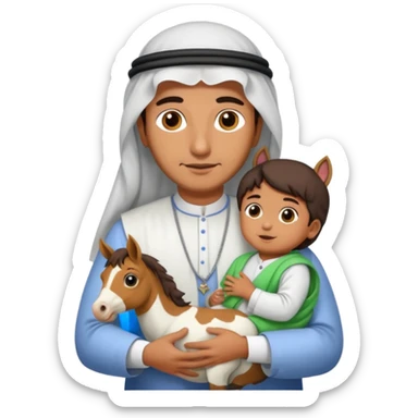 uae sheikh hoding a baby horse sticker