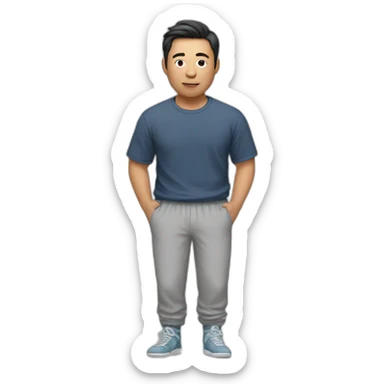 an asian man in sweatpants sticker