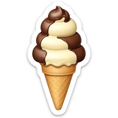 ice cream with one or two scoops, creamy texture, smooth slightly textured surface, soft rounded shape, natural appetizing colors like vanilla, chocolate, or strawberry, subtle melting edges or light ridges, freestanding, clean 3D look, soft lighting, no cone or toppings, no faces, emoji scale sticker